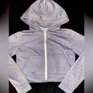 Women’s Gray Shein Cropped Zip-Up Hoodie Size XS/S